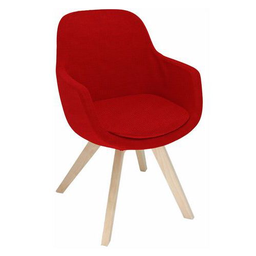 Sedia SPARTA TARGET NO FLAME rosso gambe legno,