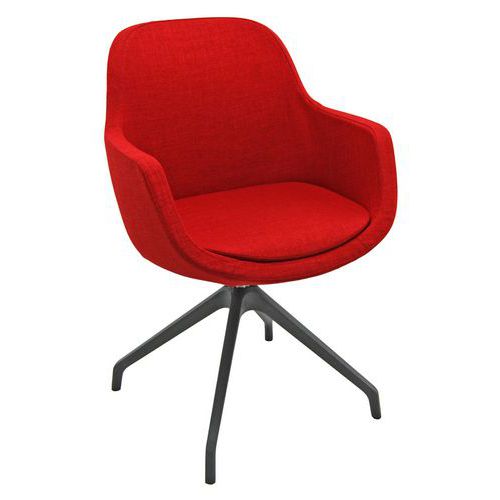 Sedia SPARTA FILI DI LUCE rosso su gambe,