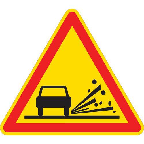 Cartello segnalaz AK22 CL1 Materiale instabile sulla strada,