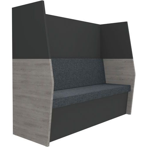 Panchina 3 posti semplice rovere chiaro/carbone,