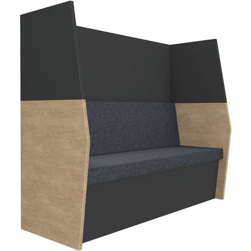 Panchina 3 posti semplice rovere grigio/carbone,