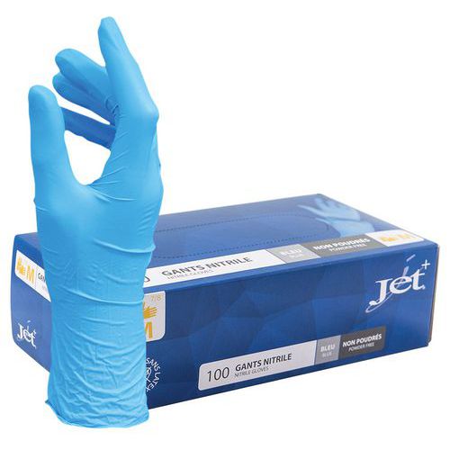 Guanti in nitrile blu senza talco - Misura M,