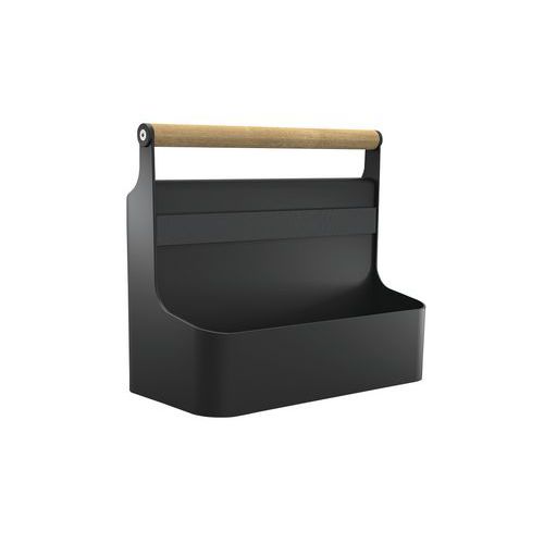 Cassettiera mobile Youme classica nero/maniglia rovere,