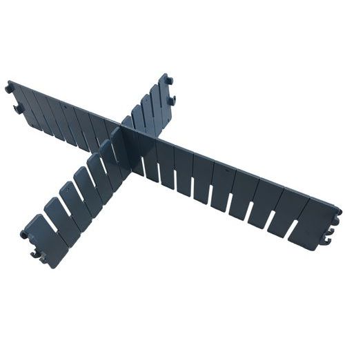 Separatore longitudinale per contenitore forato 600 x 100 mm,