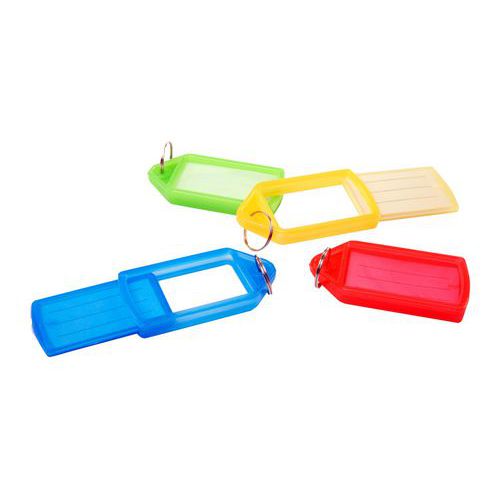 Portachiavi con etichette scorrevoli - Lotto di 50 - Pavo,