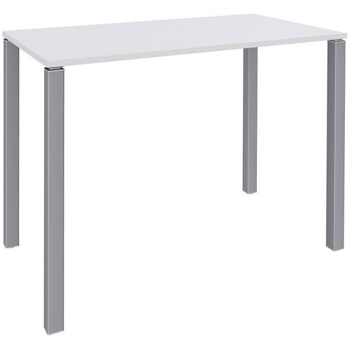 Tavolo alto 4 piedi L120xA105xP60cm bianco/piede alluminio,