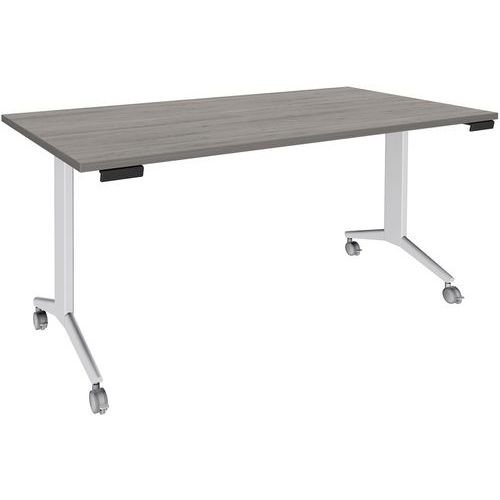 Tavolo 160x80 cm rovere grigio/piede bianco,