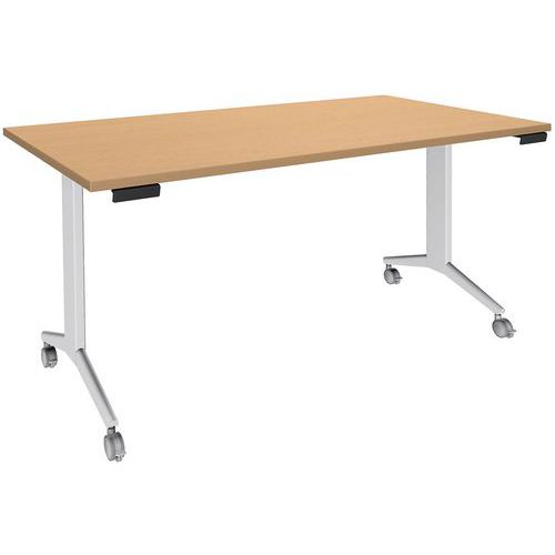 Tavolo 160x80 cm faggio/piede bianco,