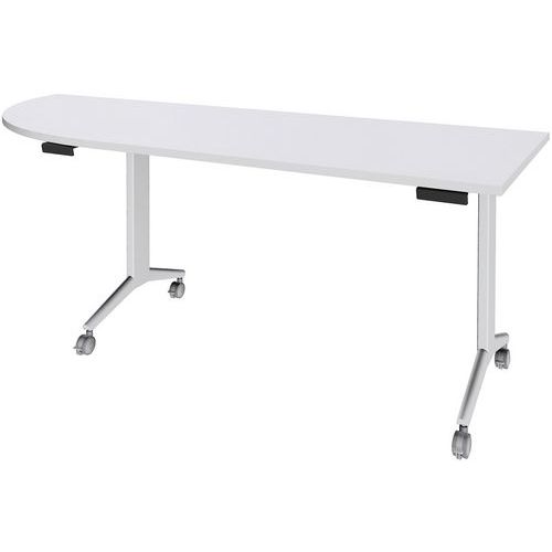 Tavolo 200x80 cm angolo sx bianco/piede bianco,