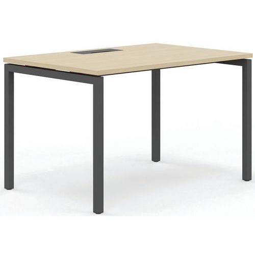 Scrivania dritta 140 cm piedi U rovere/antracite Manutan,