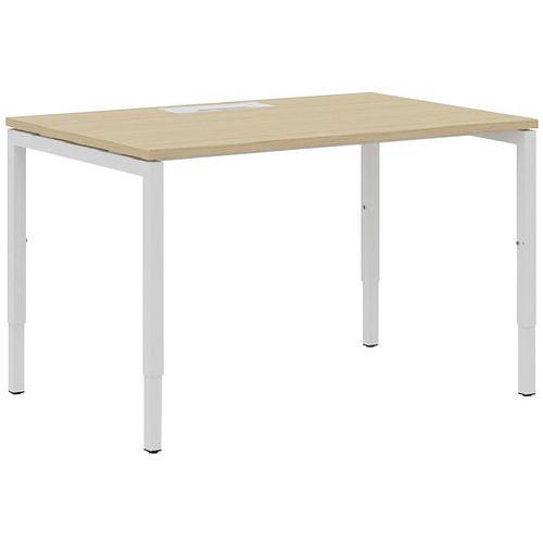 Scrivania dritta 120 cm piedi U regol rovere/bianco Manutan,