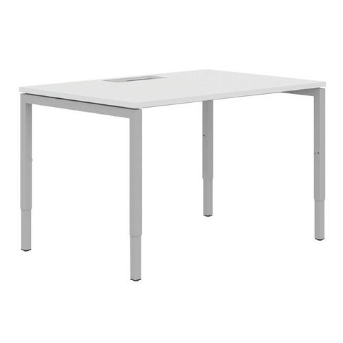 Scrivania dritta 140 cm piedi U regol bianco/allum Manutan,