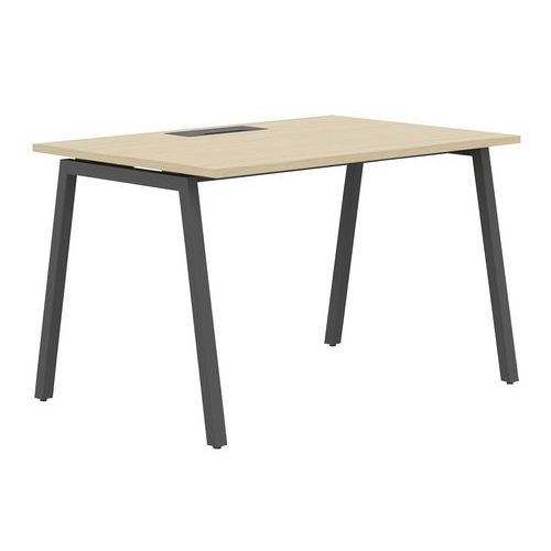 Scrivania dritta 180 cm piedi A rovere/antracite Manutan,