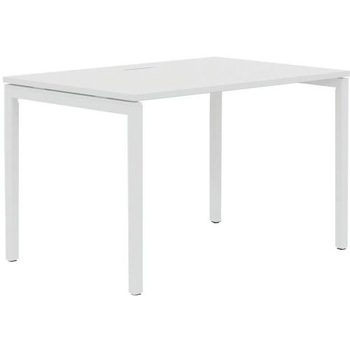 Scrivania dritta 140 cm piedi U bianco/bianco Manutan,