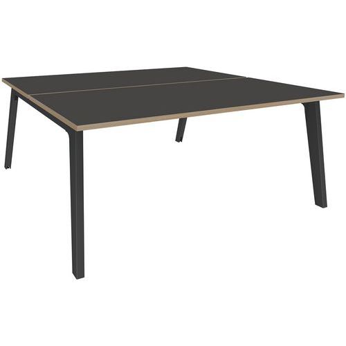 Scrivania a due lati L180xP163, carbone/rovere chiaro/carb,