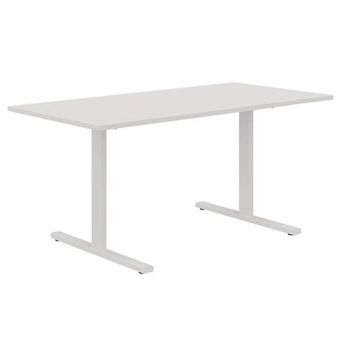 Scrivania dritta 140 cm piedi T bianco/bianco Manutan,