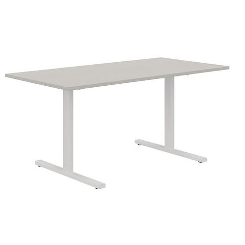 Scrivania dritta 140 cm piedi T grigio/bianco Manutan,