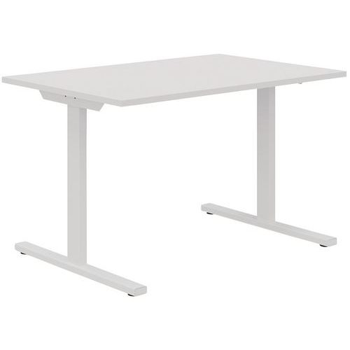Scrivania dritta 120 cm piedi T bianco/bianco Manutan,
