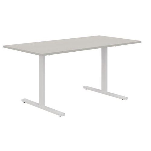 Scrivania dritta 160 cm piedi T grigio/bianco Manutan,
