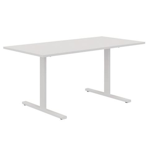 Scrivania dritta 160 cm piedi T bianco/bianco Manutan,