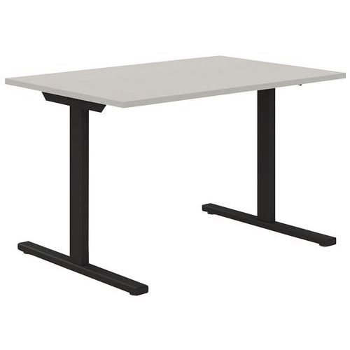 Scrivania dritta 120 cm piedi T grigio/nero Manutan,