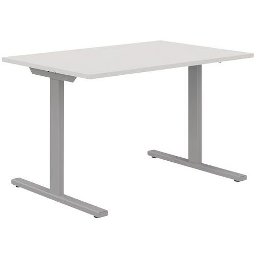 Scrivania dritta 120 cm piedi T bianco/allum Manutan,