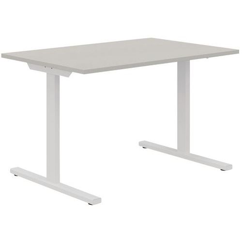 Scrivania dritta 120 cm piedi T grigio/bianco Manutan,