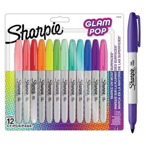 Pennarello indelebile Pop Sharpie Fine 12 unità col ass,