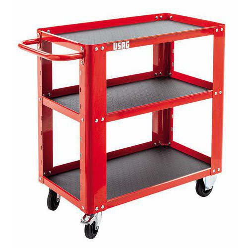Carrello a 3 ripiani multiuso rosso,