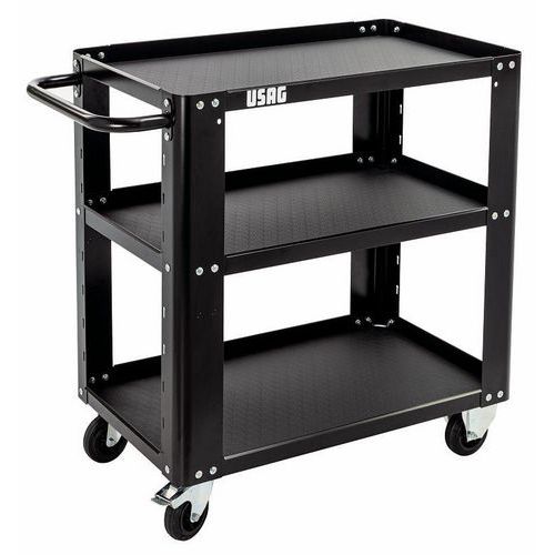 Carrello a 3 ripiani multiuso nero,