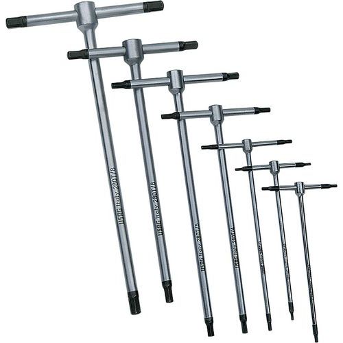 Serie di 7 chiavi a T con maschio esagonale,