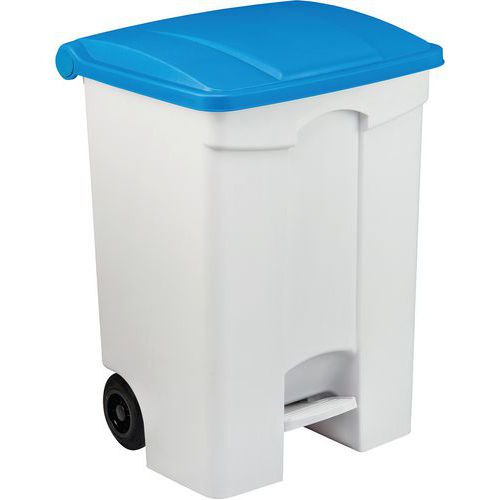 Contenitore mobile a pedale bianco-blu 70 lt,