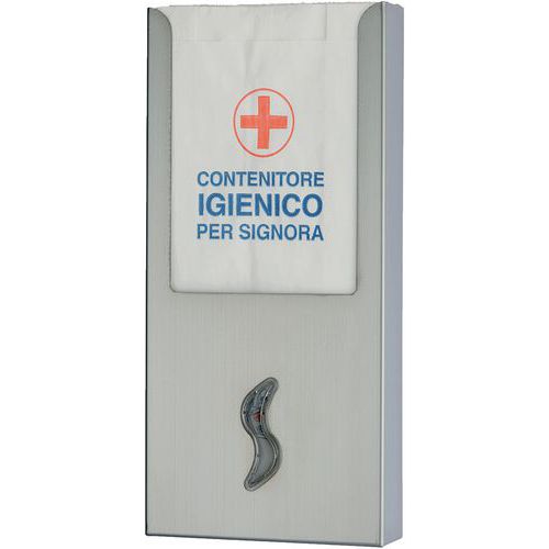 Distributore di sacchetti igienici in carta - inoxAISI304 Satinato,
