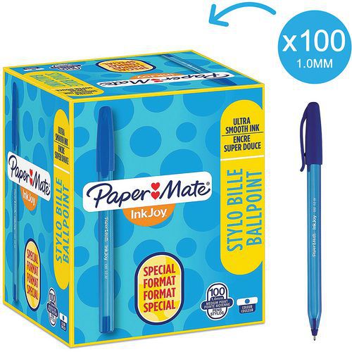 Penna a sfera Paper Mate Inkjoy100 blu formato eco 80+20,