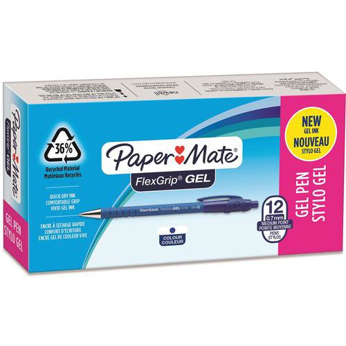 Penna gel Paper Mate Flexgrip Gel blu confezione da 12,