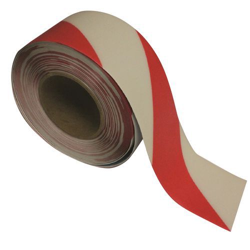 Rotolo largh. 10 cm x 30m lungh. rosso e bianco,