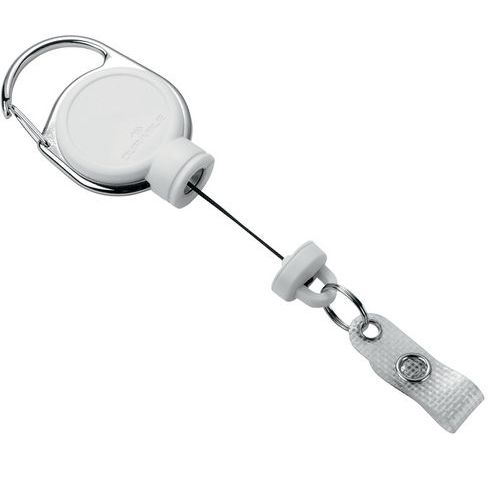 Avvolgitore con pulsante a pressione per porta-badge-Bianco,