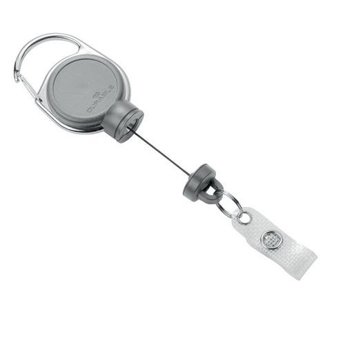 Avvolgitore con pulsante a pressione per porta-badge-Grigio,