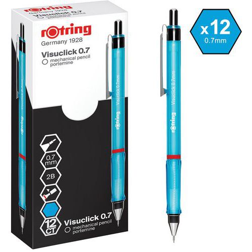 Portamine Rotring Visuclick HB 0,7mm blu confezione da 12,