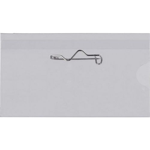 Porta-badge con spilla - 54 x 90 mm - Pavo,