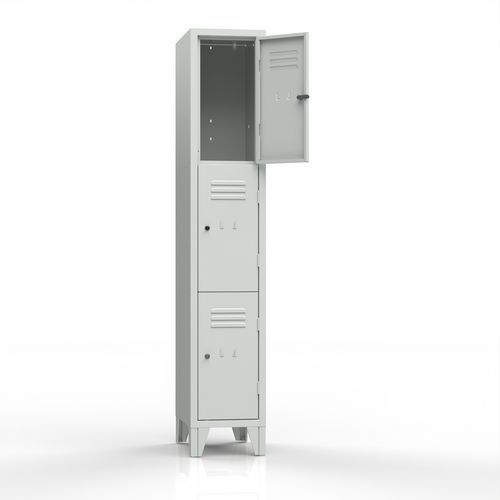 Armadio casellario 3 posti su piedi grigio chiave,