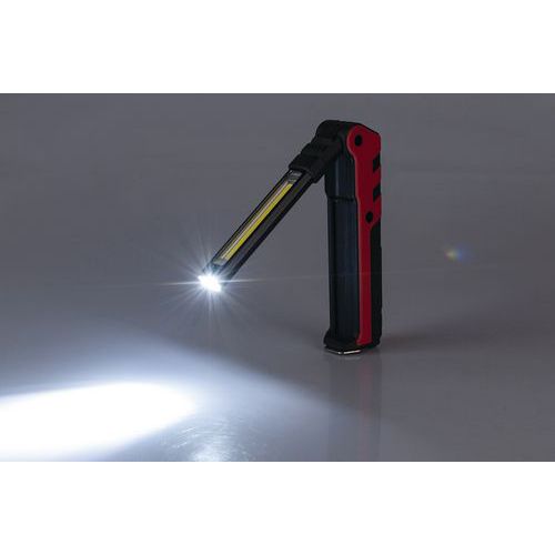 Velamp Torcia LED Ricaricabile 3W 250 Lumen – Zoom E Lanterna Laterale Bianca/Rossa