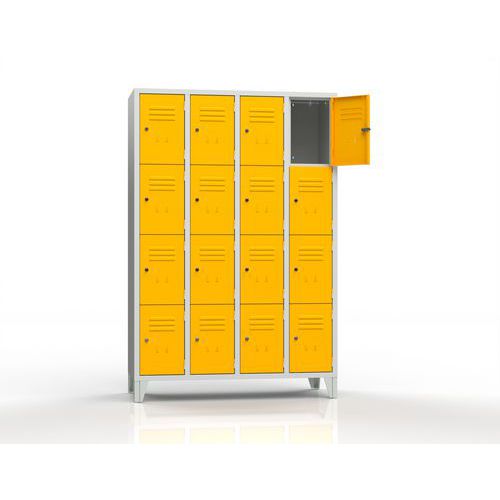 Armadio casellario 16 posti su piedi giallo chiave,