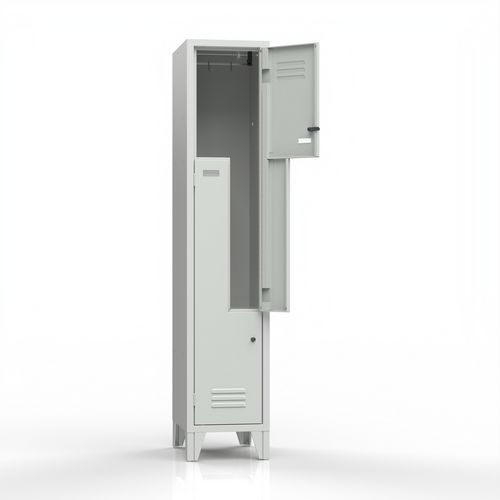 Armadietto 2 scomparti anta a L grigio chiave,