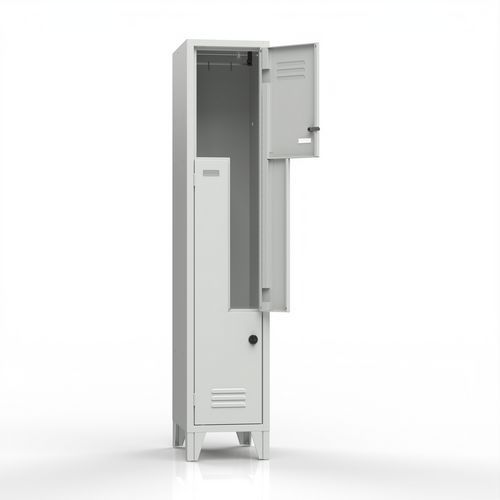 Armadietto 2 scomparti anta a L grigio lucchetto,