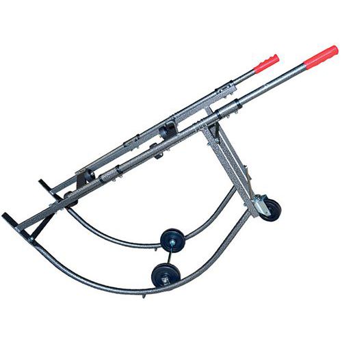 Carrello portafusti 300 kg basculante acciaio, vernice mart,