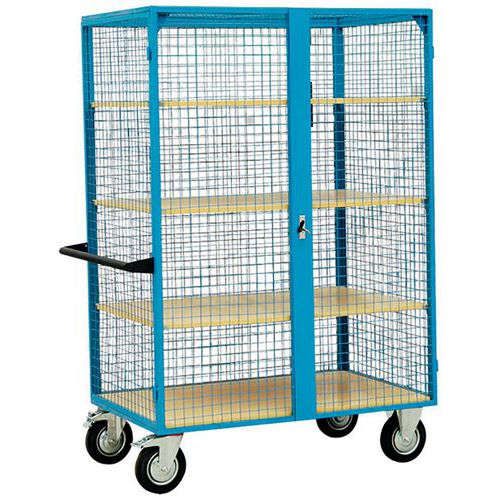 Armadio 300 kg a griglia con tetto e 3 ripiani,