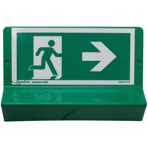 Segnaletica braille - Uscita di emergenza a destra,