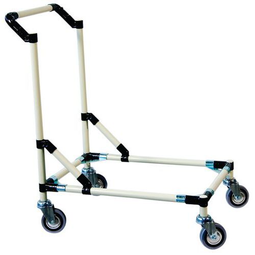 Carrellino porta cassette con impugnatura  4 ruote L400 P600 H850,