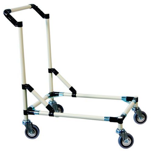 Carrellino porta cassette con impugnatura  4 ruote L600 P800 H850,